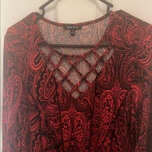 Sami & Jo Red and Black Paisley Dress
